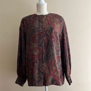 Vintage Linda Allard for Ellen Tracy Blouse 100% silk Size: 10